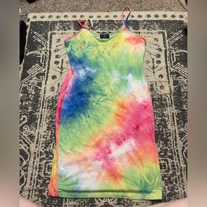 Tie-dye mini dress